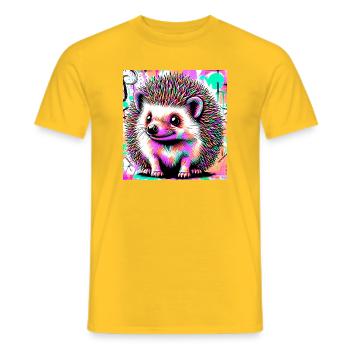 hedgehog - Men's T-Shirt - yellow - Front - AI Model Male 178 dark (178cm)