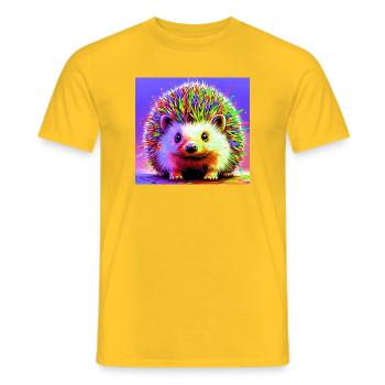 hedgehog - Men's T-Shirt - yellow - Front - AI Model Male 178 dark (178cm)