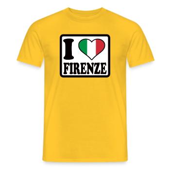 Ich liebe Florenz, Firenze - Männer T-Shirt - Gelb - Vorne - AI Model Male 178 dark (178cm)