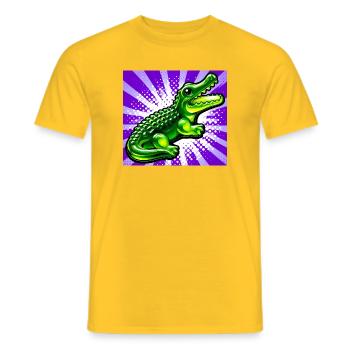 crocodile - Men's T-Shirt - yellow - Front - AI Model Male 178 dark (178cm)