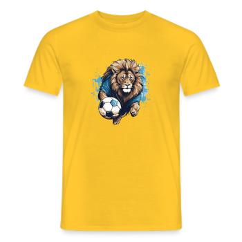 Lion Football Team - Men's T-Shirt - yellow - Front - AI Model Male 178 dark (178cm)