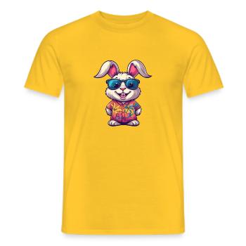 Bunny Comic Holiday - T-shirt homme - jaune - Devant - AI Model Male 178 dark (178cm)