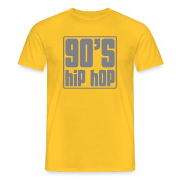 90s Hip Hop Grid - Men's T-Shirt - yellow - Front - AI Model Male 178 dark (178cm)
