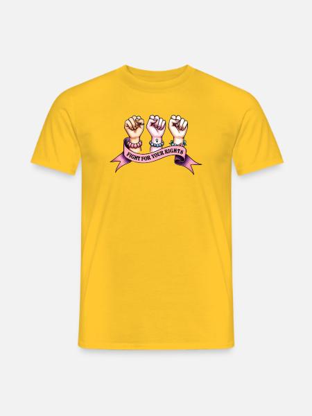 Kämpfe für deine Rechte Feministin - Männer T-Shirt - Gelb