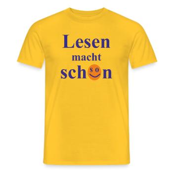 Lesen macht (so) schön. - Männer T-Shirt - Gelb - Vorne - AI Model Male 178 dark (178cm)