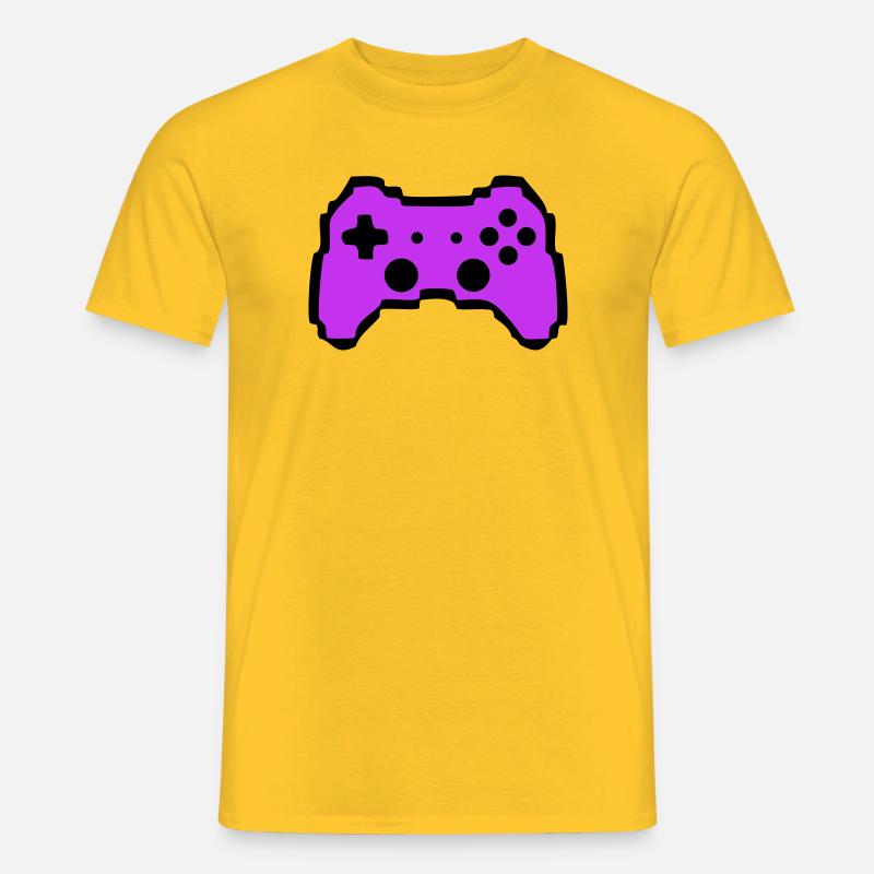 Retro Gamepad Controller Gamer - Männer T-Shirt - Gelb