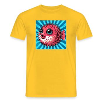 Kugelfisch - Männer T-Shirt - Gelb - Vorne - AI Model Male 178 dark (178cm)