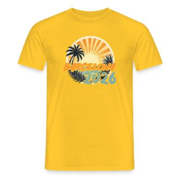 Barcelona 2026 - Männer T-Shirt - Gelb - Vorne - AI Model Male 178 dark (178cm)