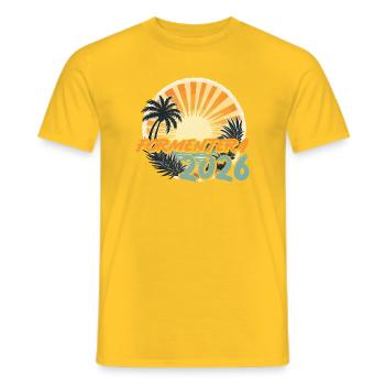 Formentera 2026 - Men's T-Shirt - yellow - Front - AI Model Male 178 dark (178cm)
