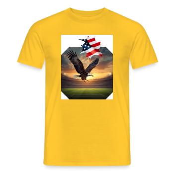 Aigle patriotique dans le stade - T-shirt homme - jaune - Devant - AI Model Male 178 dark (178cm)