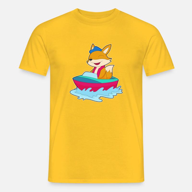 Fuchs kleines Boot - Männer T-Shirt - Gelb