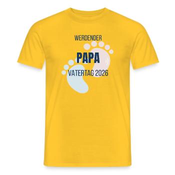 Werdender Papa 2026 Vatertag Ankündigung - Männer T-Shirt - Gelb - Vorne - AI Model Male 178 dark (178cm)