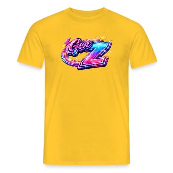 Gen Z Neon Signature - Men's T-Shirt - yellow - Front - AI Model Male 178 dark (178cm)