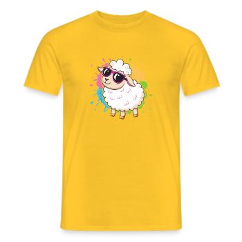Colorful Sheep Chic Eyeglasses - Men's T-Shirt - yellow - Front - AI Model Male 178 dark (178cm)