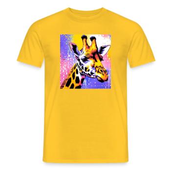Giraffe - Männer T-Shirt - Gelb - Vorne - AI Model Male 178 dark (178cm)