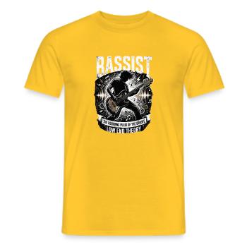 Bass Pulse Groove - Men's T-Shirt - yellow - Front - AI Model Male 178 dark (178cm)