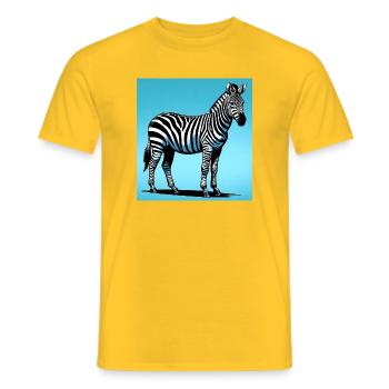 zebra - Men's T-Shirt - yellow - Front - AI Model Male 178 dark (178cm)