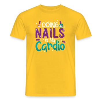 Nail Designer Nail Designer Cosmetics Nail Salon - Men's T-Shirt - yellow - Front - AI Model Male 178 dark (178cm)
