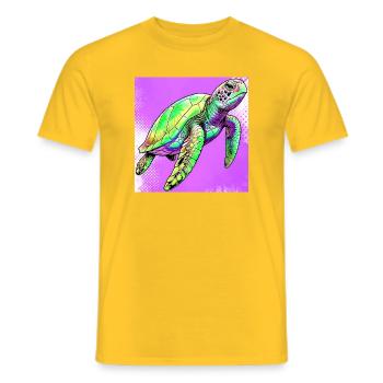 tortue - T-shirt homme - jaune - Devant - AI Model Male 178 dark (178cm)