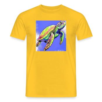 turtle - Men's T-Shirt - yellow - Front - AI Model Male 178 dark (178cm)