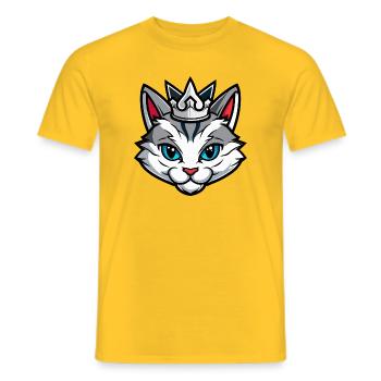Katze Symbol Kopf Krone - Männer T-Shirt - Gelb - Vorne - AI Model Male 178 dark (178cm)