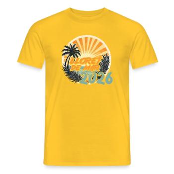 Lloret de Mar 2026 - T-shirt homme - jaune - Devant - AI Model Male 178 dark (178cm)
