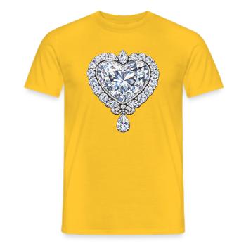 Bijoux en forme de cœur en diamant - T-shirt homme - jaune - Devant - AI Model Male 178 dark (178cm)