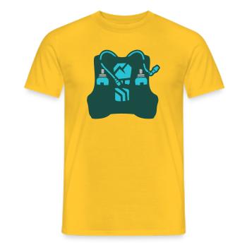 Extreme Trail Running Backpack - Men's T-Shirt - yellow - Front - AI Model Male 178 dark (178cm)