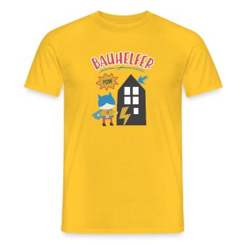 Bauhelfer Hausbau Umbau Umzug Handwerker Bauherren - Männer T-Shirt - Gelb - Vorne - AI Model Male 178 dark (178cm)