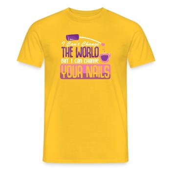 Nail Designer Nail Designer Cosmetics Nail Salon - Men's T-Shirt - yellow - Front - AI Model Male 178 dark (178cm)