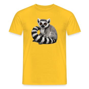 Illustration des Ringschwanz-Lemuren - Männer T-Shirt - Gelb - Vorne - AI Model Male 178 dark (178cm)