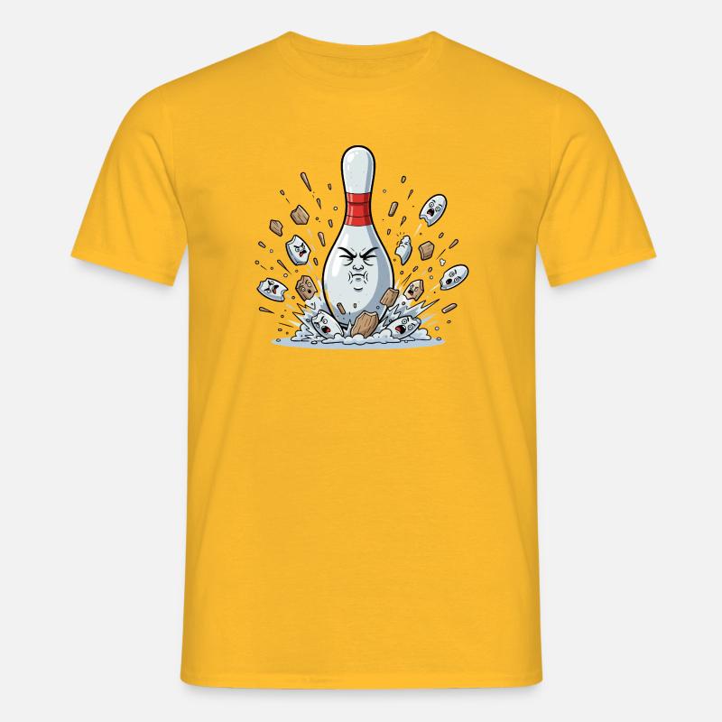 Exploding Bowling Pin Cartoon - Men's T-Shirt - yellow