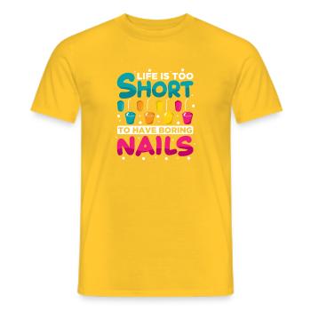 Nail Designer Nail Designer Cosmetics Nail Salon - Men's T-Shirt - yellow - Front - AI Model Male 178 dark (178cm)