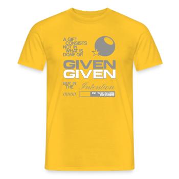 Intention des Gebers – Geschenk Motiv - Männer T-Shirt - Gelb - Vorne - AI Model Male 178 dark (178cm)