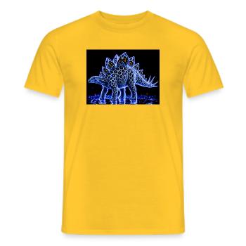 Spectacle de lumière néon Stegosaurus - T-shirt homme - jaune - Devant - AI Model Male 178 dark (178cm)