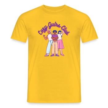 Cozy Girls Club Warm Aesthetic Girl Power - Männer T-Shirt - Gelb - Vorne - AI Model Male 178 dark (178cm)
