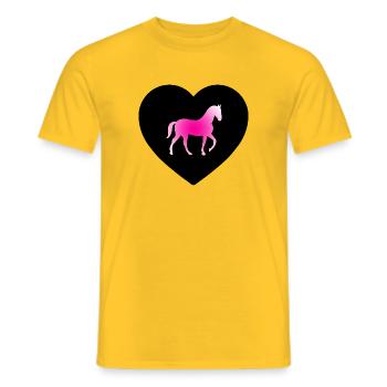horses - Men's T-Shirt - yellow - Front - AI Model Male 178 dark (178cm)