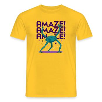 Von Rocky inspirierte außerirdische Figur - Männer T-Shirt - Gelb - Vorne - AI Model Male 178 dark (178cm)