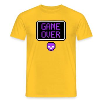 Game Over Totenkopf Pixel Art - Männer T-Shirt - Gelb - Vorne - AI Model Male 178 dark (178cm)