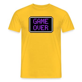 Game Over Schild Retro Gamer - Männer T-Shirt - Gelb - Vorne - AI Model Male 178 dark (178cm)