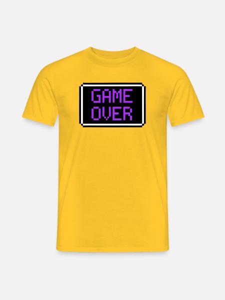 Game Over Shield Retro Gamer - Men's T-Shirt - yellow