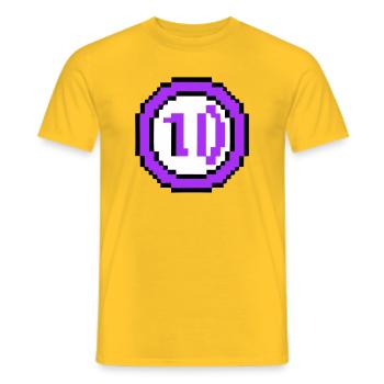 Arcade Coin 10 Years Anniversary - Men's T-Shirt - yellow - Front - AI Model Male 178 dark (178cm)
