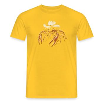 Crawfish Cowboy Cajun Seafood Crawfish Cowbo - Men's T-Shirt - yellow - Front - AI Model Male 178 dark (178cm)