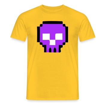 Pixel Totenkopf Game Over - Männer T-Shirt - Gelb - Vorne - AI Model Male 178 dark (178cm)