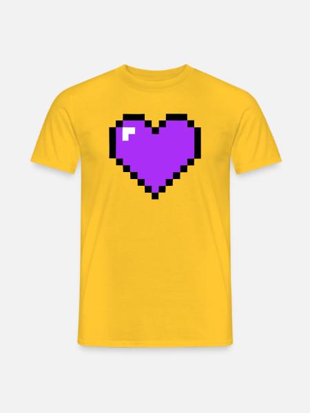 Pixel Heart 8-Bit Health - Men's T-Shirt - yellow