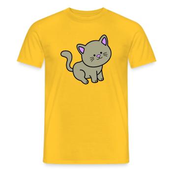 Little Velvet Paw Cartoon - Men's T-Shirt - yellow - Front - AI Model Male 178 dark (178cm)