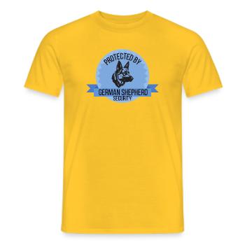 Protégés par la sécurité du berger allemand - T-shirt homme - jaune - Devant - AI Model Male 178 dark (178cm)
