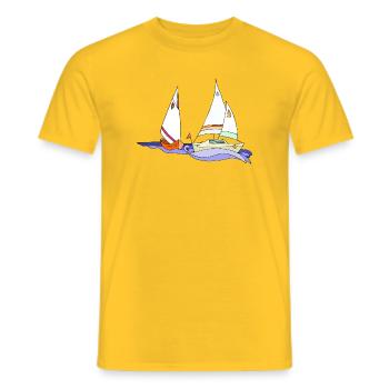 Segelboote - Männer T-Shirt - Gelb - Vorne - AI Model Male 178 dark (178cm)