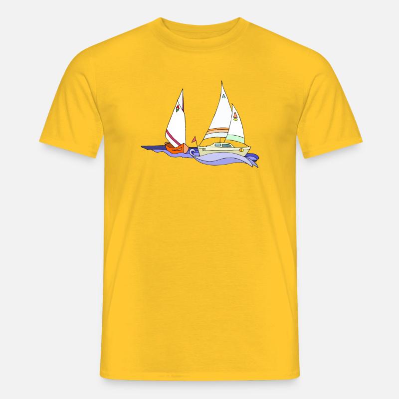 Segelboote - Männer T-Shirt - Gelb