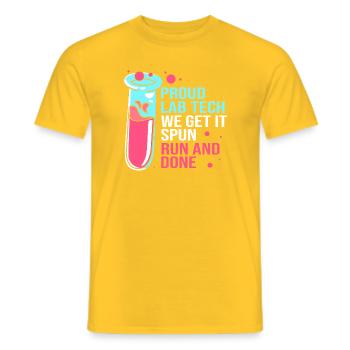 Laboratoire Biologie Chimie Microscope Laboratoire - T-shirt homme - jaune - Devant - AI Model Male 178 dark (178cm)